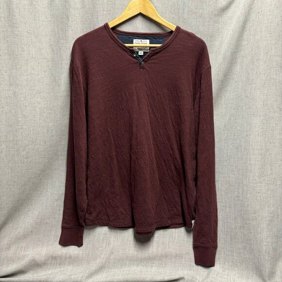 Lucky Brand Other - Lucky Brand Henley Long Sleeve Shirt Maroon Cotton Pull Over Men's Size Large